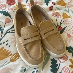 Vionic Tan Suede Loafers